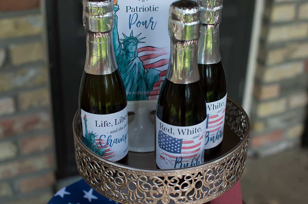 4th of July Happy Hour Champagne Labels