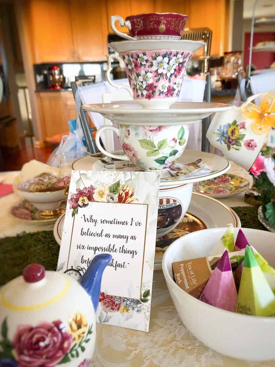 Alice’s Adventures in Wonderland Tea Cup Centerpiece