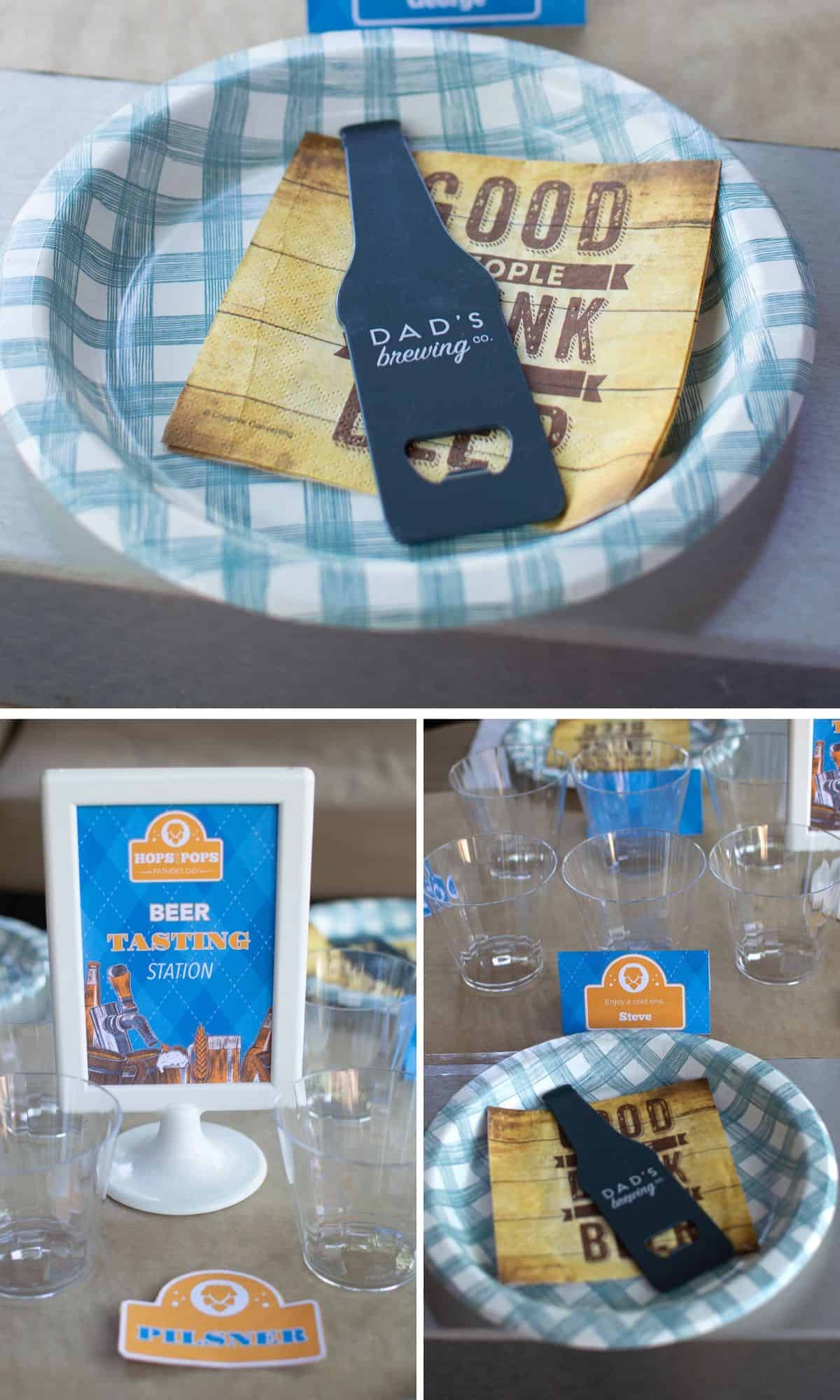 Father's Day Beer Tasting Station collage