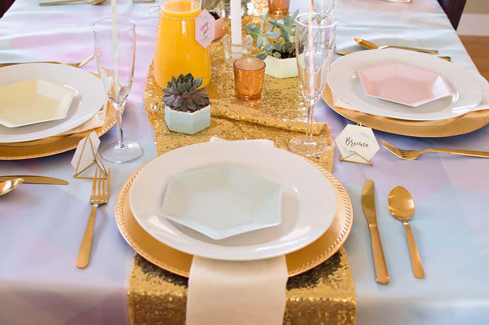 Tablescape Placesetting at the Crown Thyself brunch styled by Elva M Design Studio