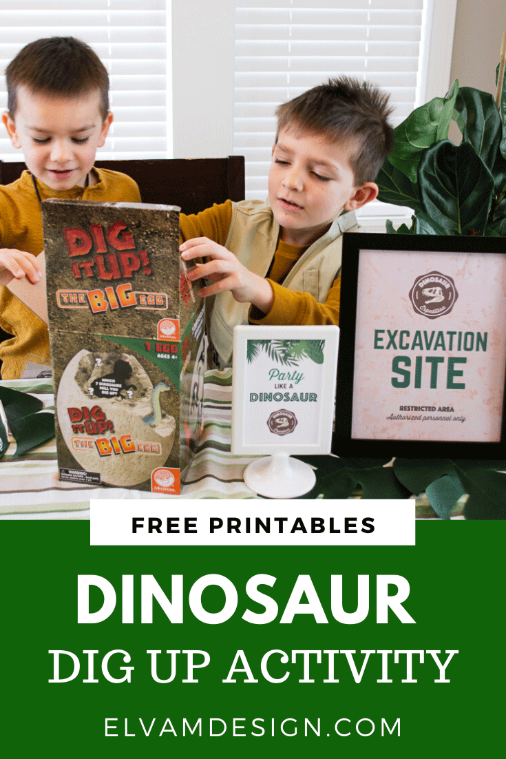 Dinosaur dig up activity for kids