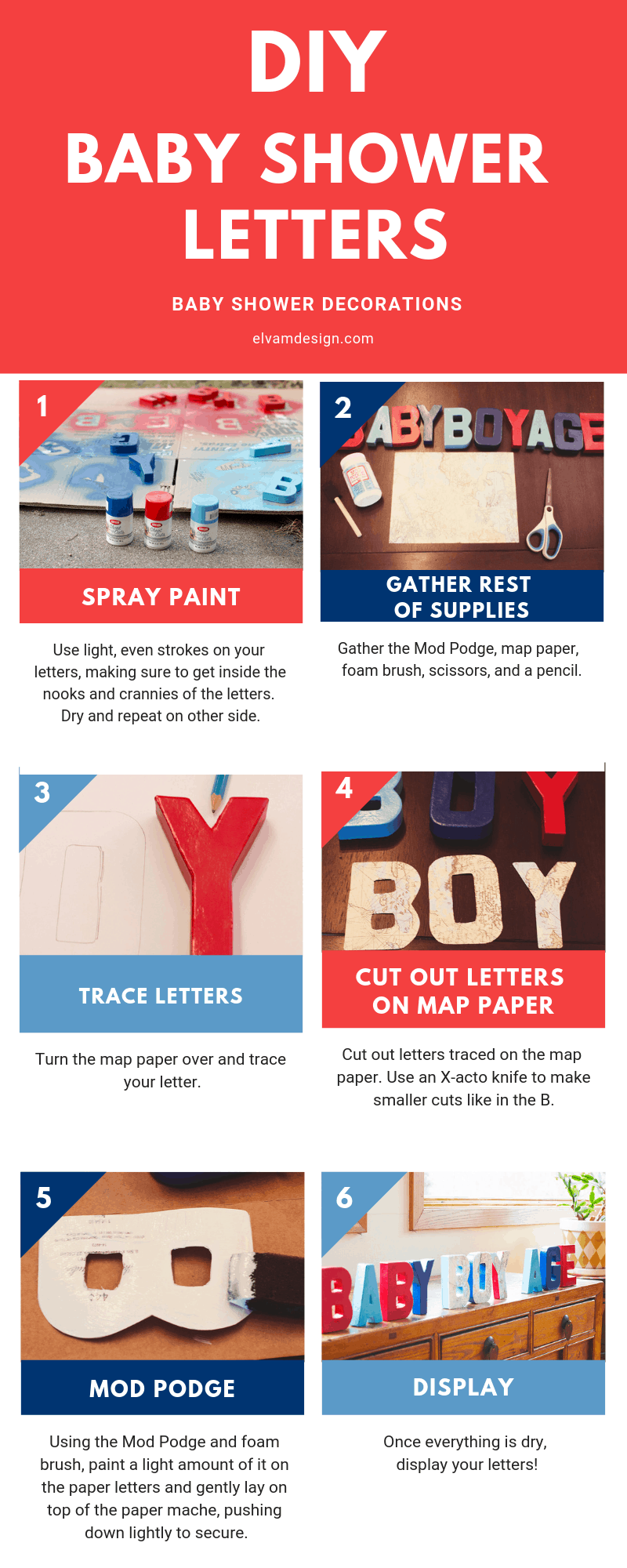 Follow the steps to create these DIY Baby Shower Letters