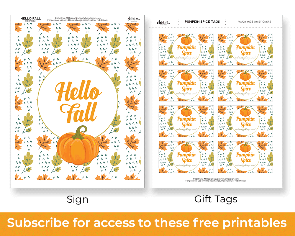 subscribe for free fall printables
