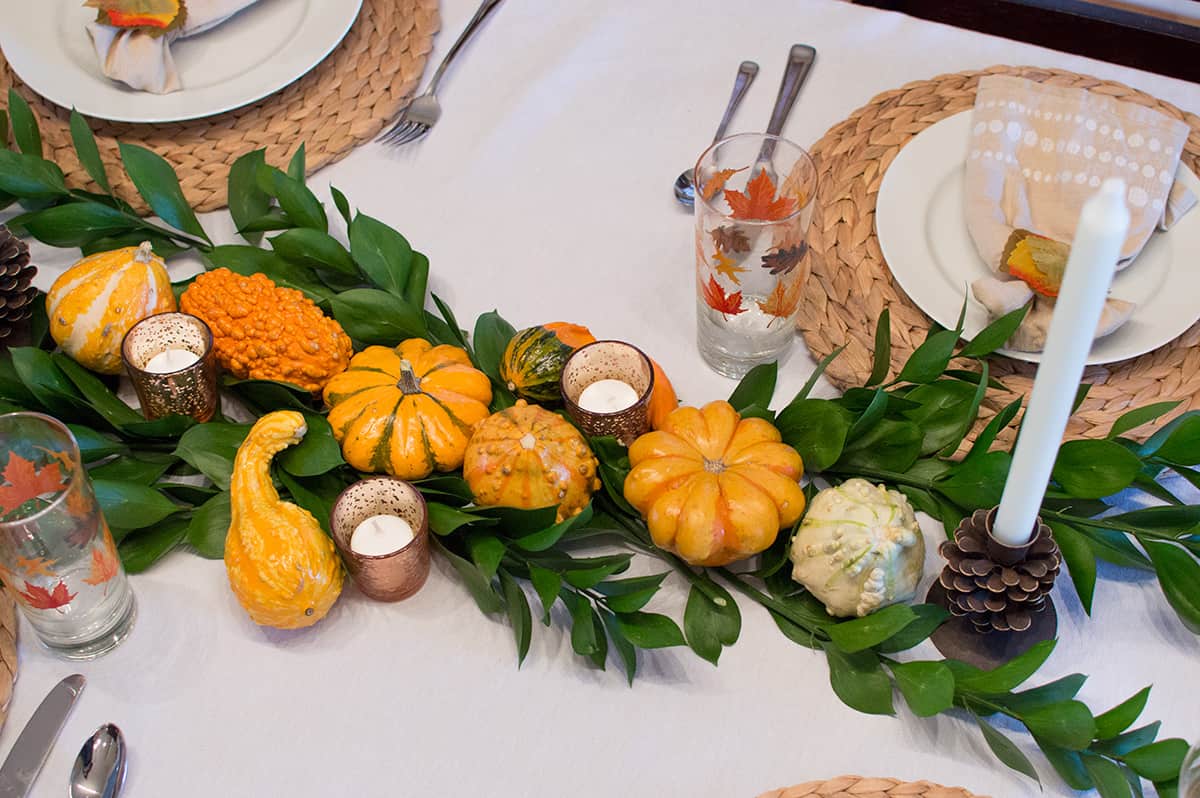 Overhead view of the Fall centerpiece