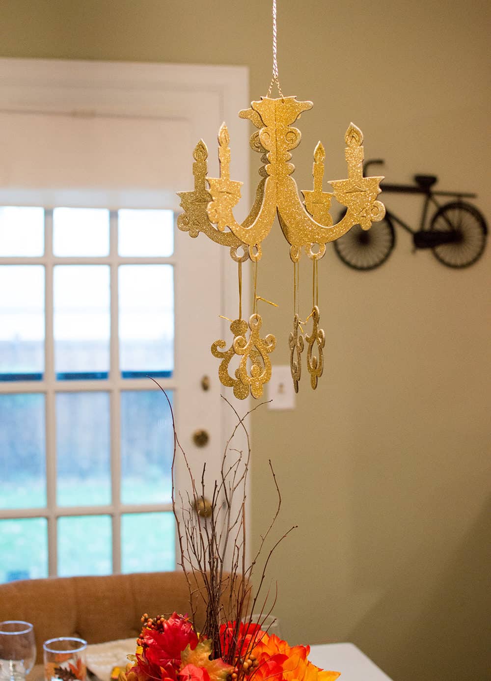 Gold Chandelier party prop from Oriental Trading
