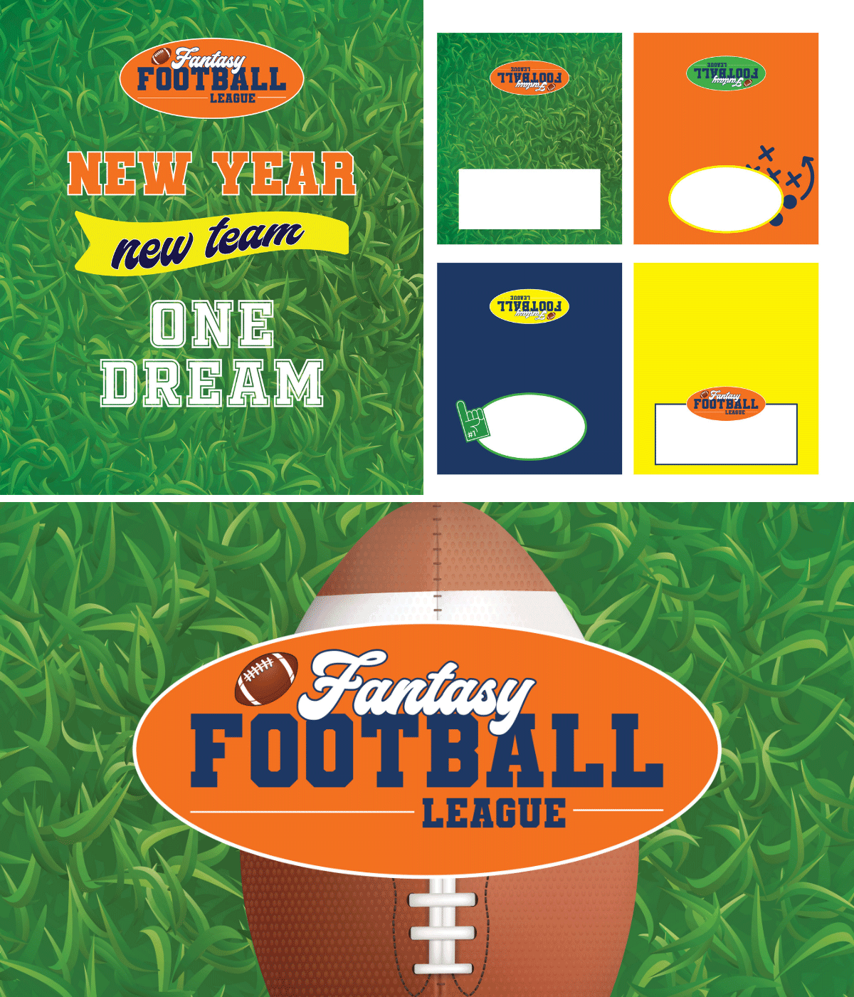 free set of fantasy football draft party printables