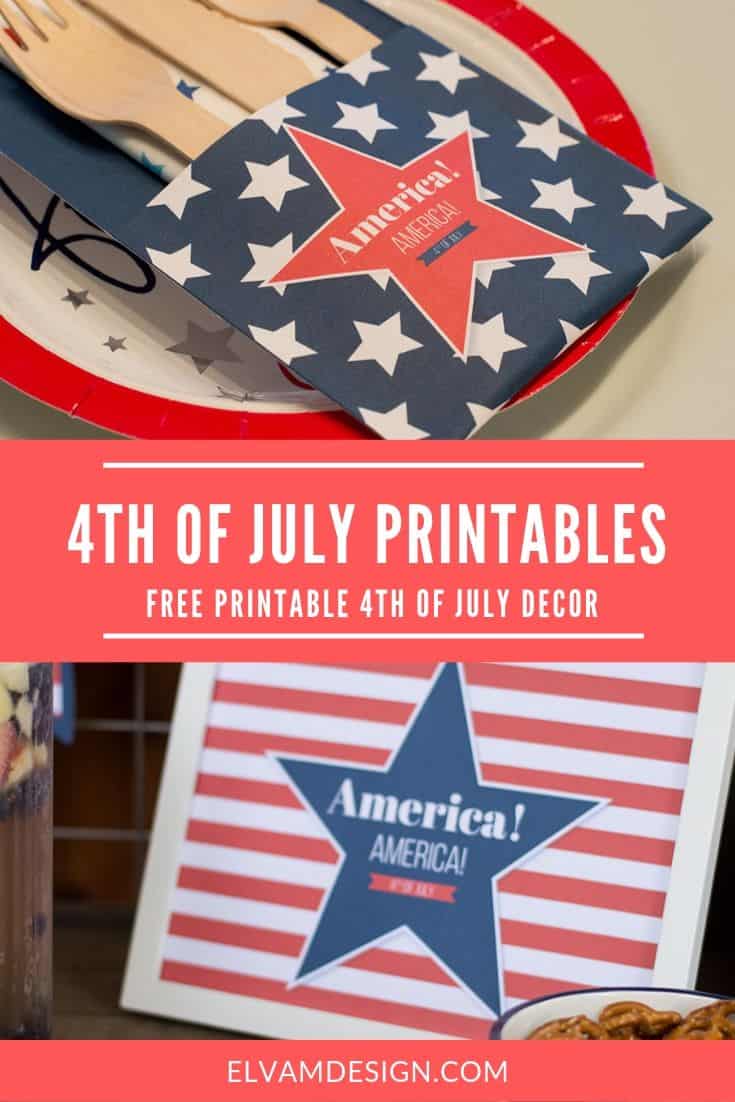 Free Printables for 4th of July: Utensil Holder and 8x10" Sign