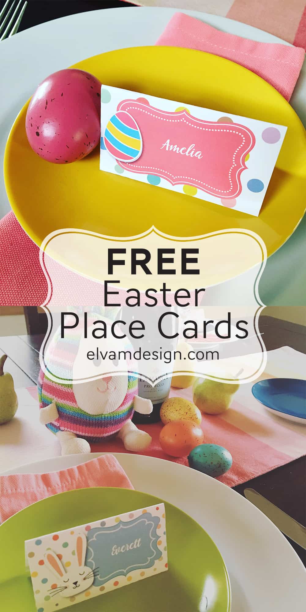 Free Easter Place Cards from Elvamdesign.com