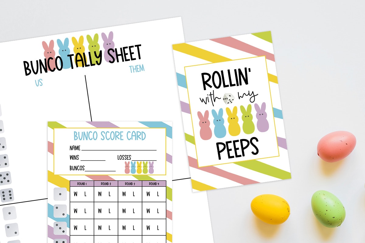 Rolling with My Peeps Easter Bunco Free Printable Set