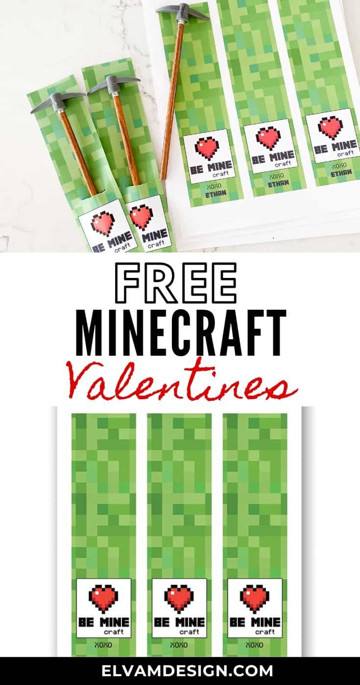 free minecraft valentine's day card