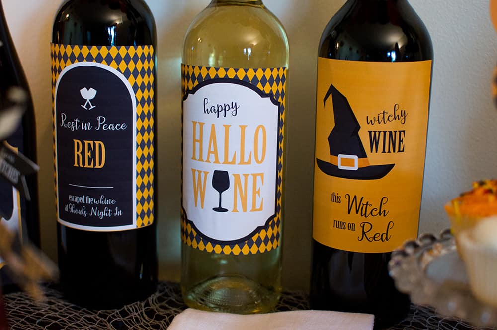 Halloween Wine Labels designed by Elva M Design Studio