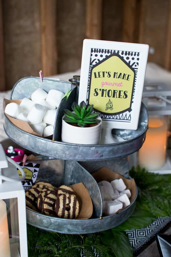 Girls Gone Glamping S'mores Station Party Sign