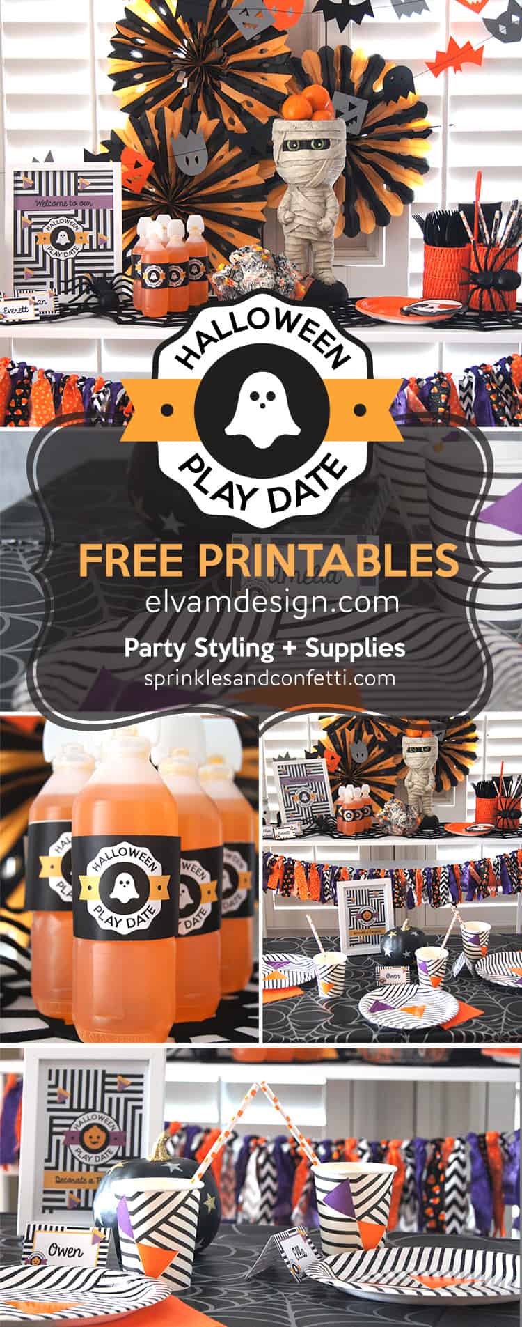 Kids Halloween Play Date with free printables