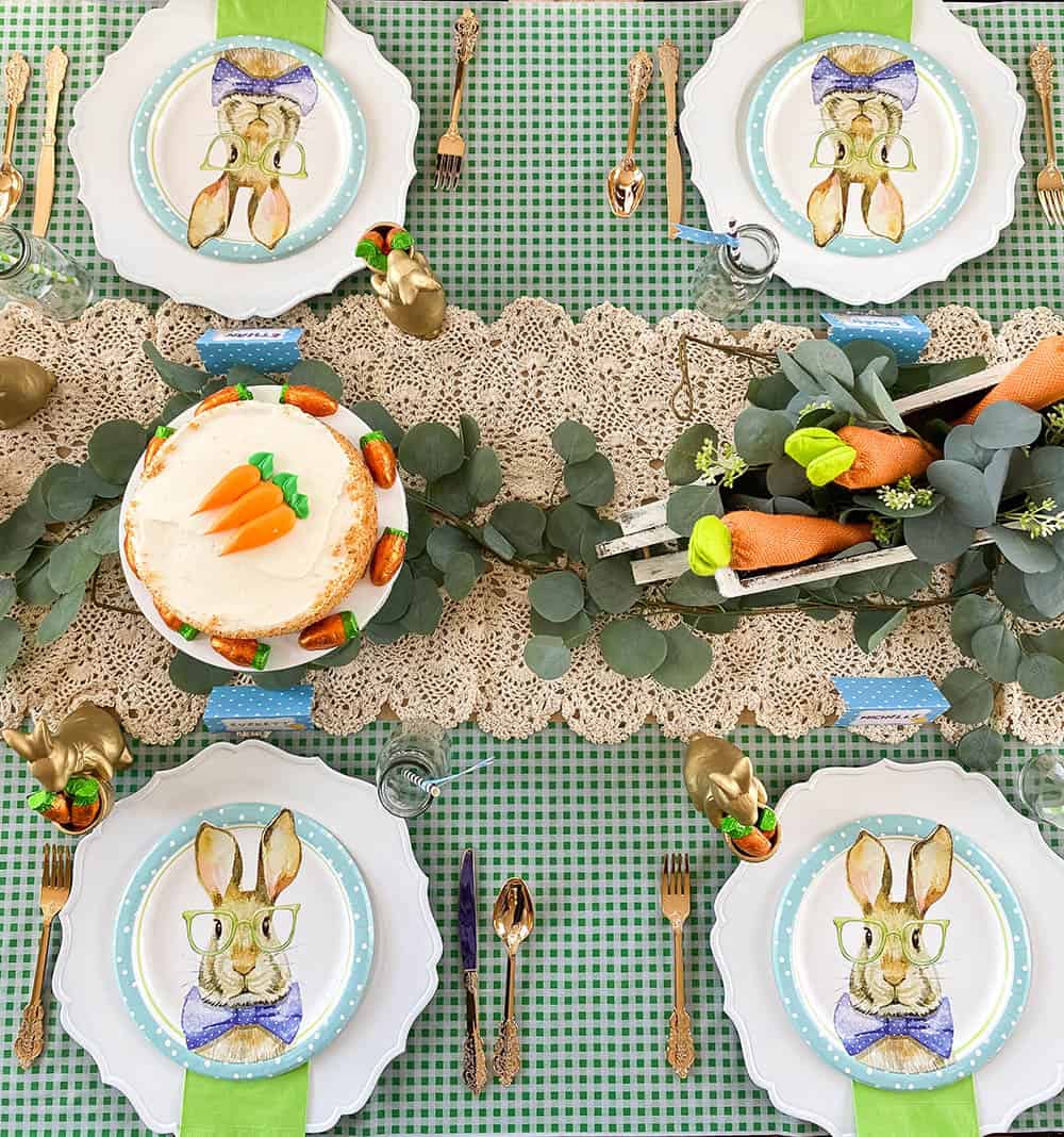 Hipster Bunny Easter Table Ideas for Kids