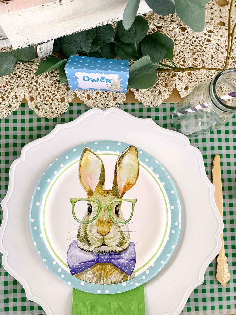 Hipster Bunny Plates