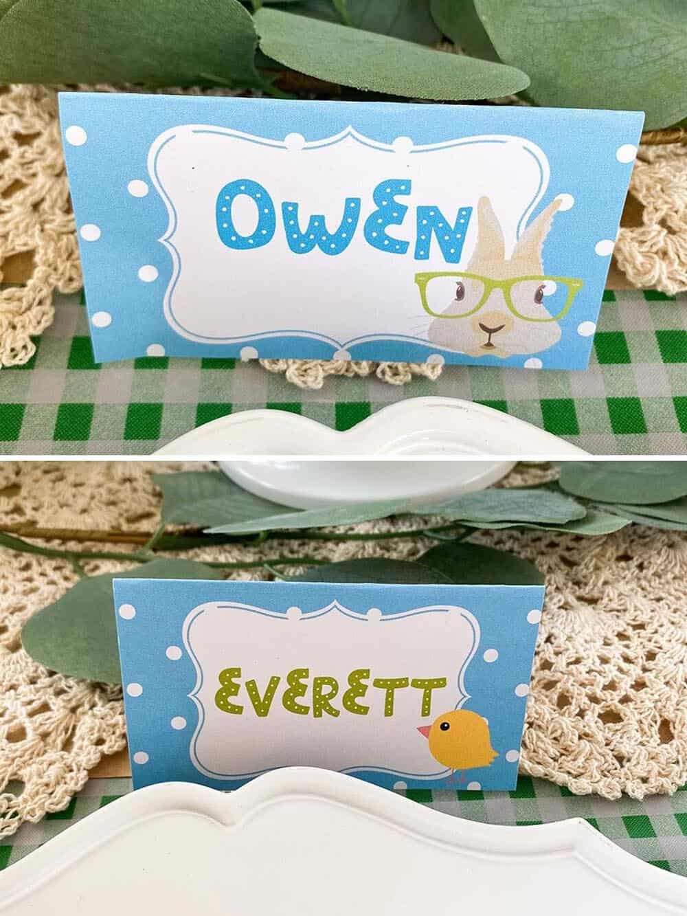 free Easter table place cards