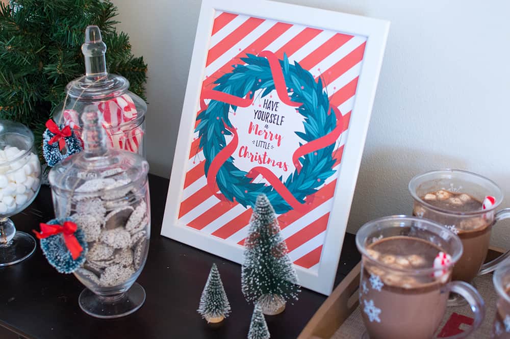 Holiday Hot Cocoa Bar Merry Christmas sign designed by Elva M Design Studio