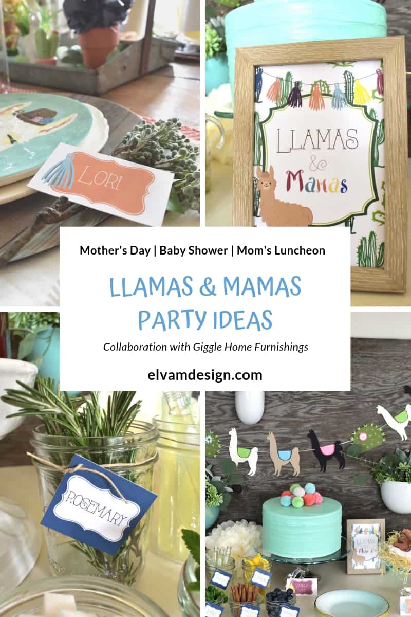 Check out this Llamas & Mamas Mother's Day Luncheon and download your free southwest style place cards at elvamdesign.com