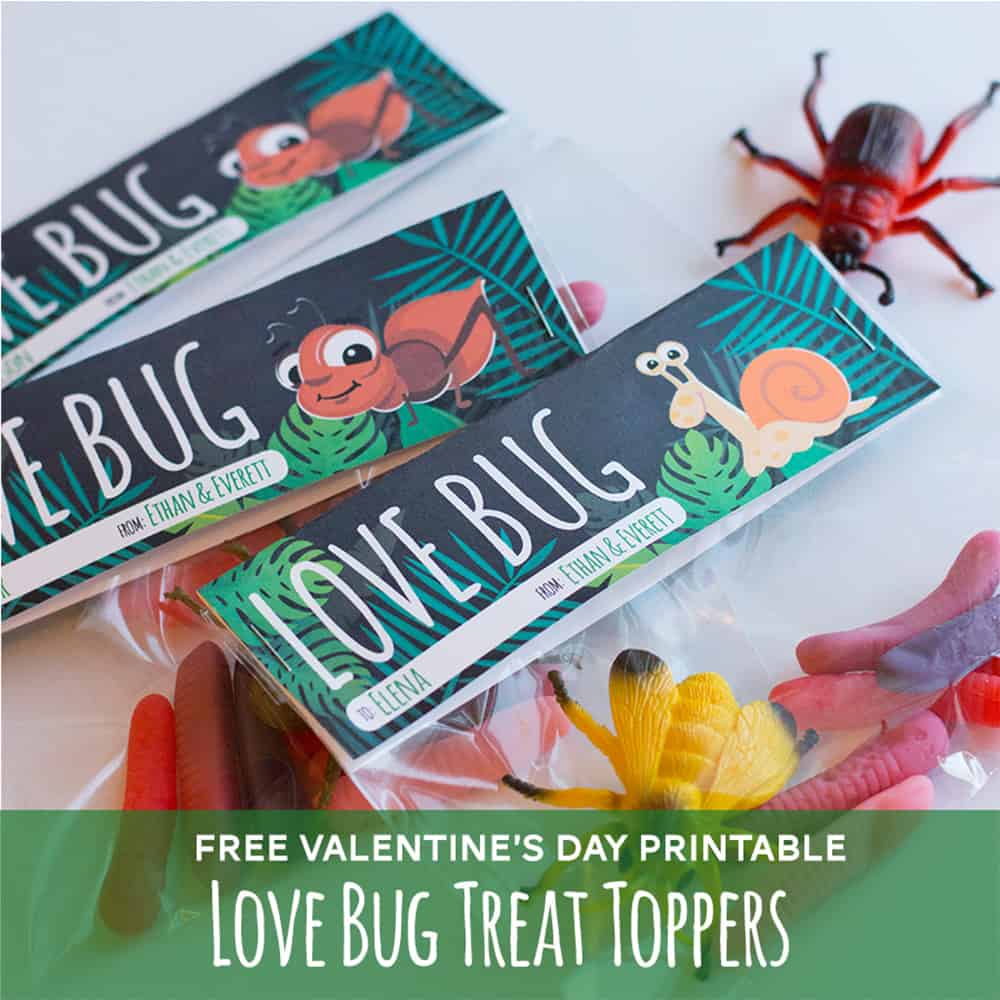 Free printable valentines treat topper