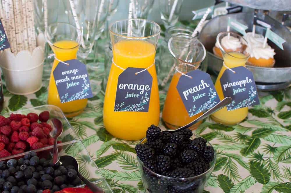 custom tags for mimosa bar juices