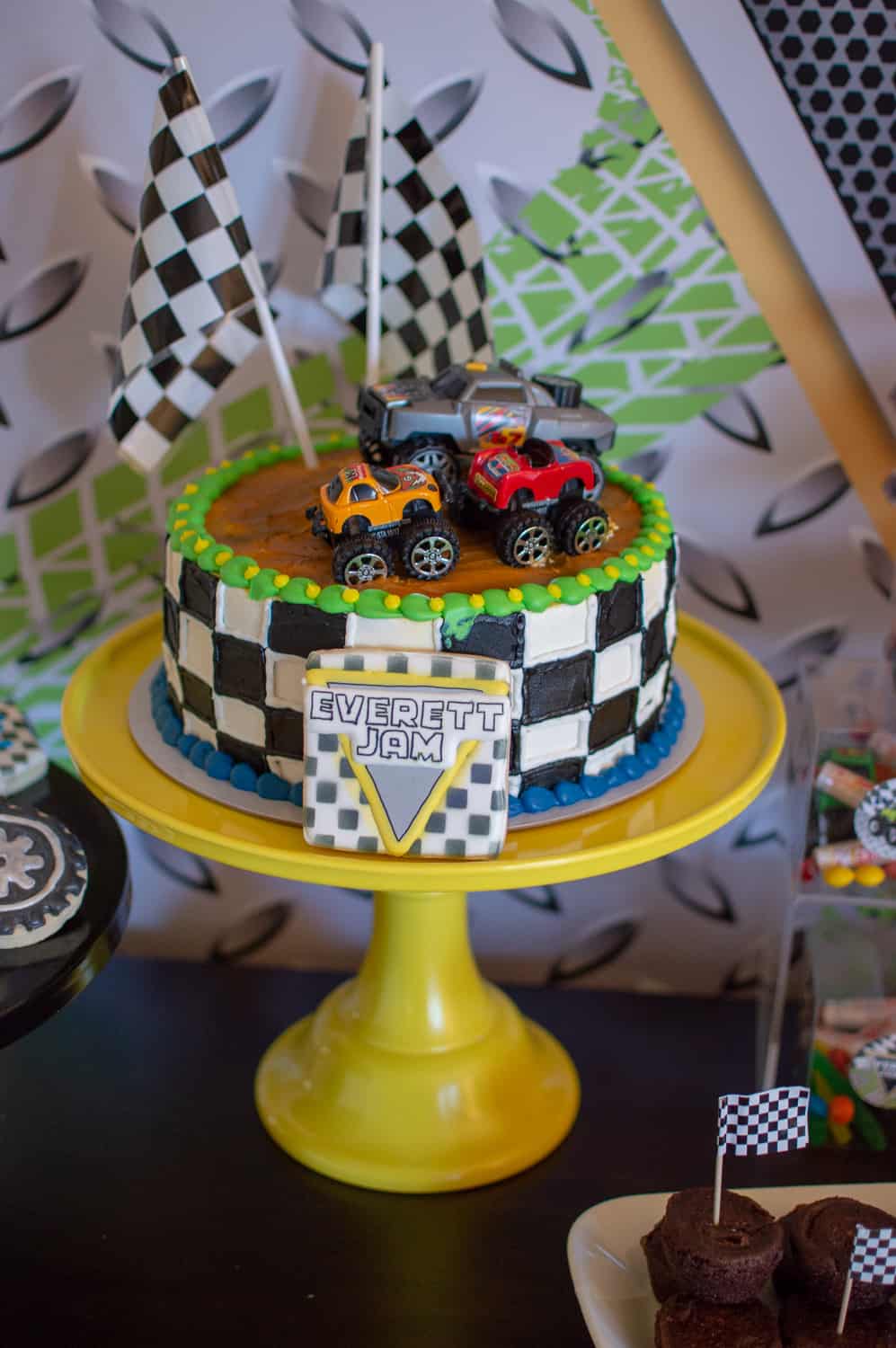 Checkered flag birthday cake