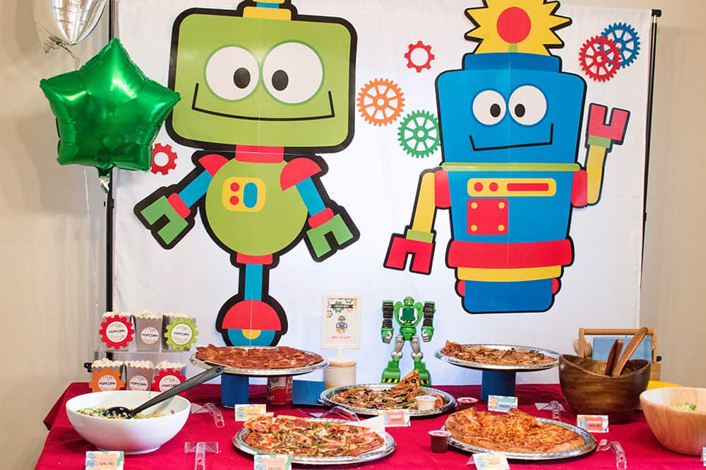 Robot Birthday Food Table styled by Elva M Design Studio